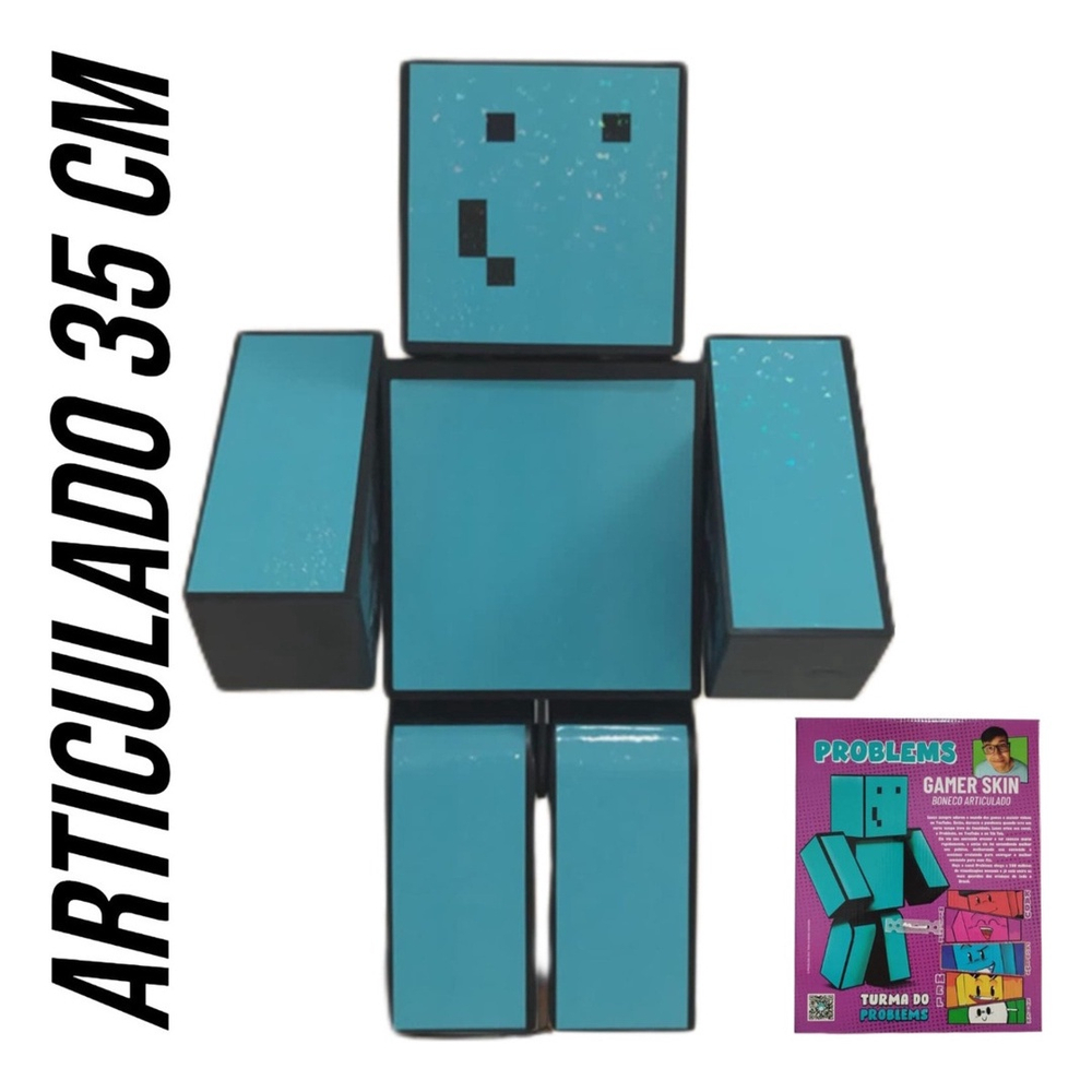 Boneco Problems MINECRAFT ARTICULADO r - 35cm - Curta Loja -  Produtos Licenciados de Influenciadores