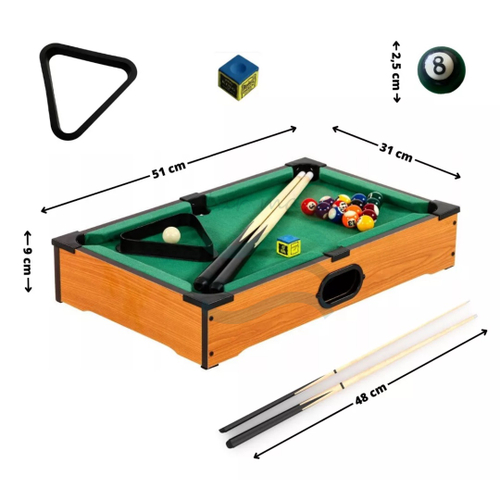 Jogo Mesa Mini Bilhar Sinuca Snooker 51 X 31 Completo em Promoção na  Americanas