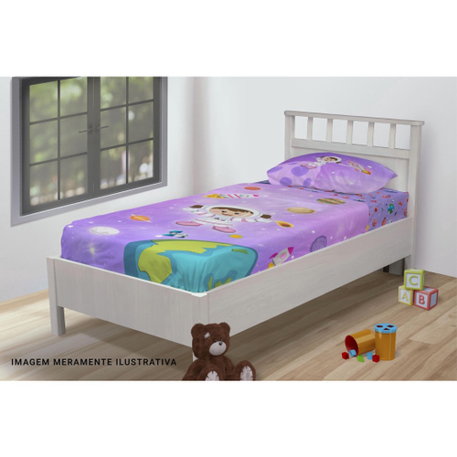 Kit Jogo de Cama Solteiro Infantil Menina Lilás Happy Day Lady 5 Peças  Sultan em Promoção na Americanas