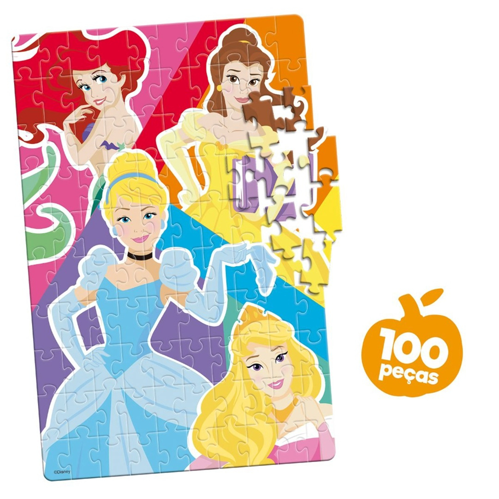 Quebra-Cabeça Princesas 100 Peças 8007 Toyster