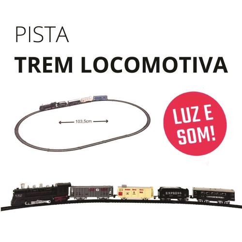 Pista Trem Locomotiva 103,5cm, DM Toys : : Brinquedos e Jogos