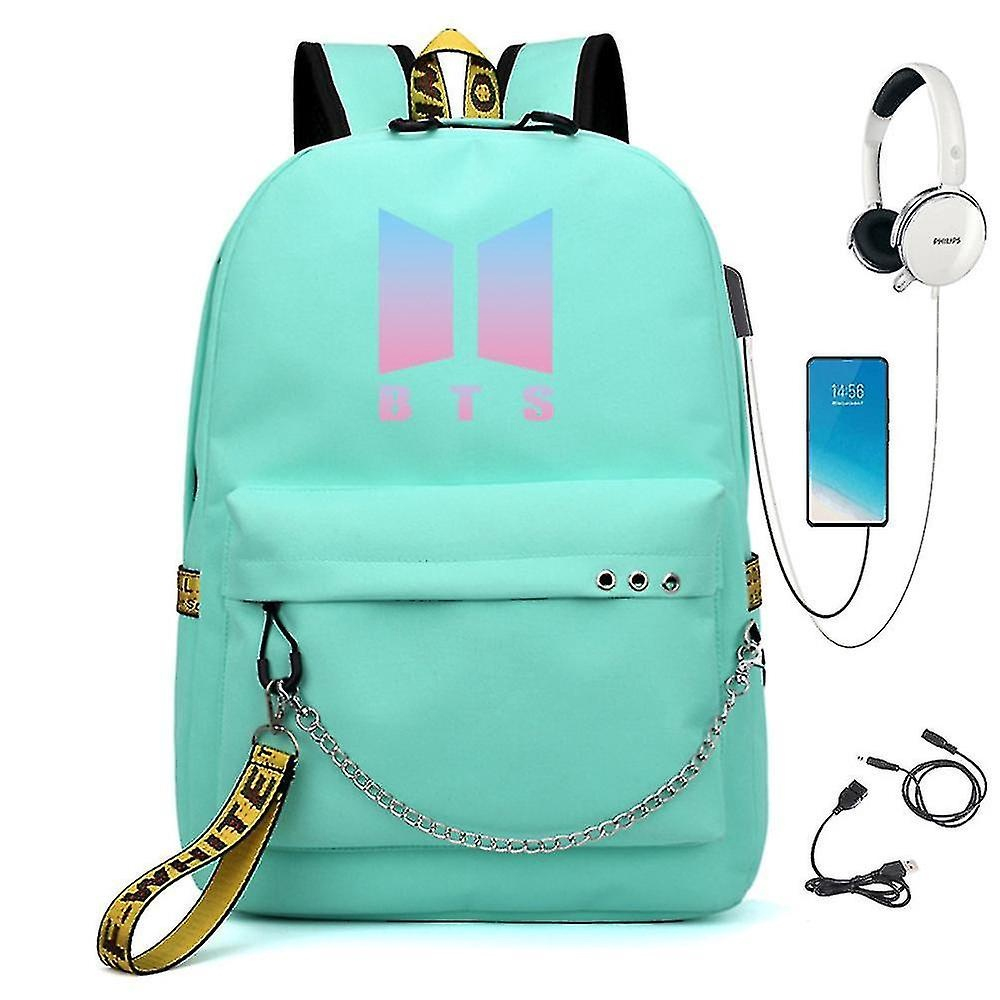 Mochilas bts mochila bonito usb cobrando bolsa escolar color 3 em Promocao na Americanas