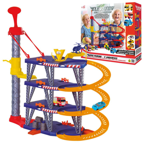 PISTA DE CARRINHOS INFANTIL SPEEDSTER HELICÓPTERO DOUBLE PARK POLIBRINQ  PK002