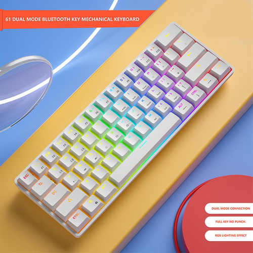 Pyhodi Teclado mecânico para jogos 80% com fio, mini teclado recarregável  tipo C com retroiluminação RGB, teclas PBT de 84 teclas, portátil para