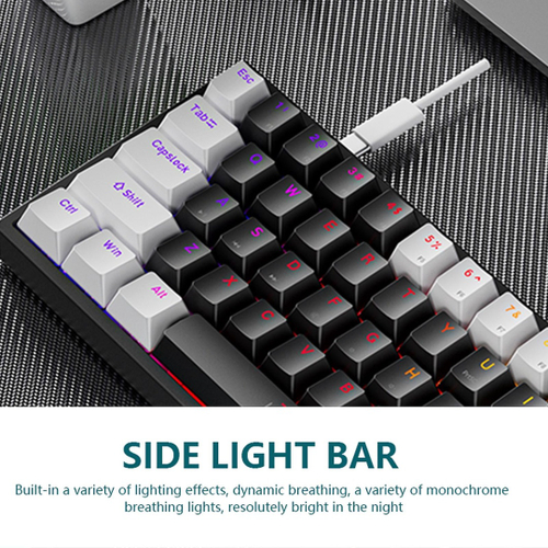 Mini teclado programável teclas, concha de acrílico, teclado para jogos sem  fio, portátil, fácil de instalar, interface tipo C, modo, sem receptor