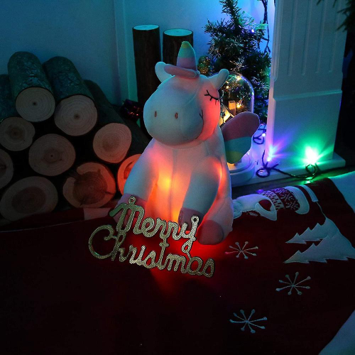 Light up cheap unicorn plush toy