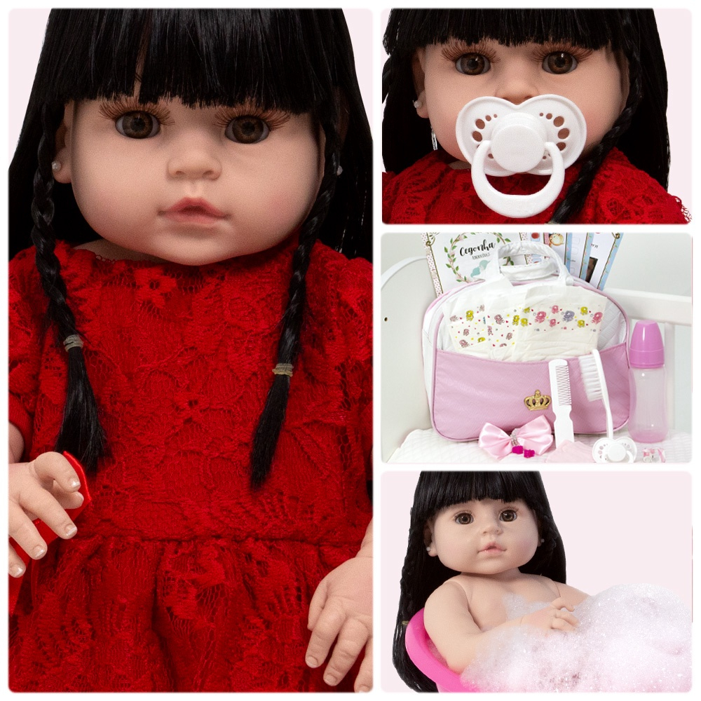 Boneca Bb bebê Reborn Reborne Menina Realista Envio Imediato Vestido De  Princesa Vermelho em Promoção na Americanas