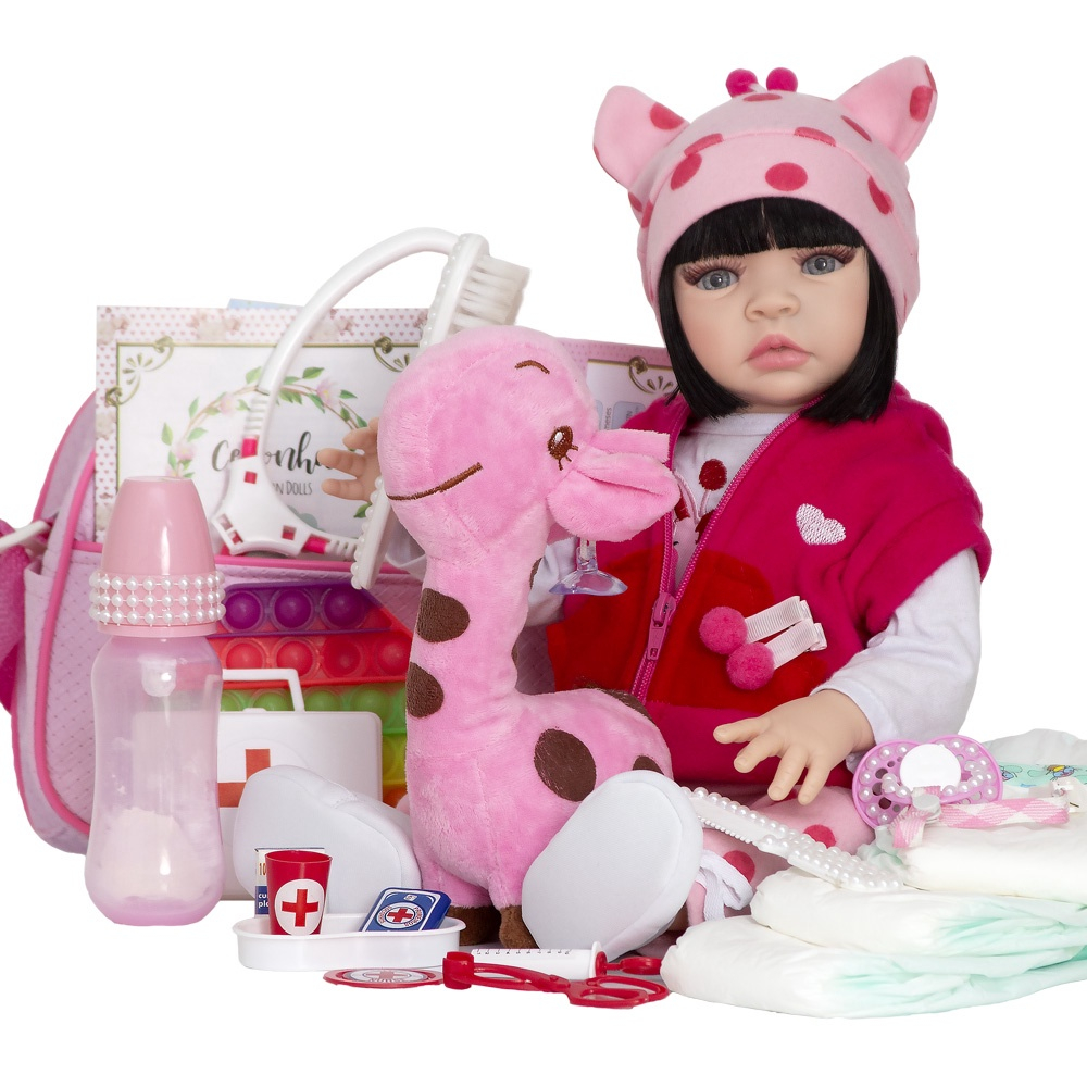 Tipo Bebê Reborn Real Menina 52cm Mais Kit Completo Promoção