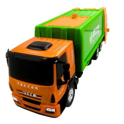 Brinquedo Caminhão Iveco Tector Coletor Laranja