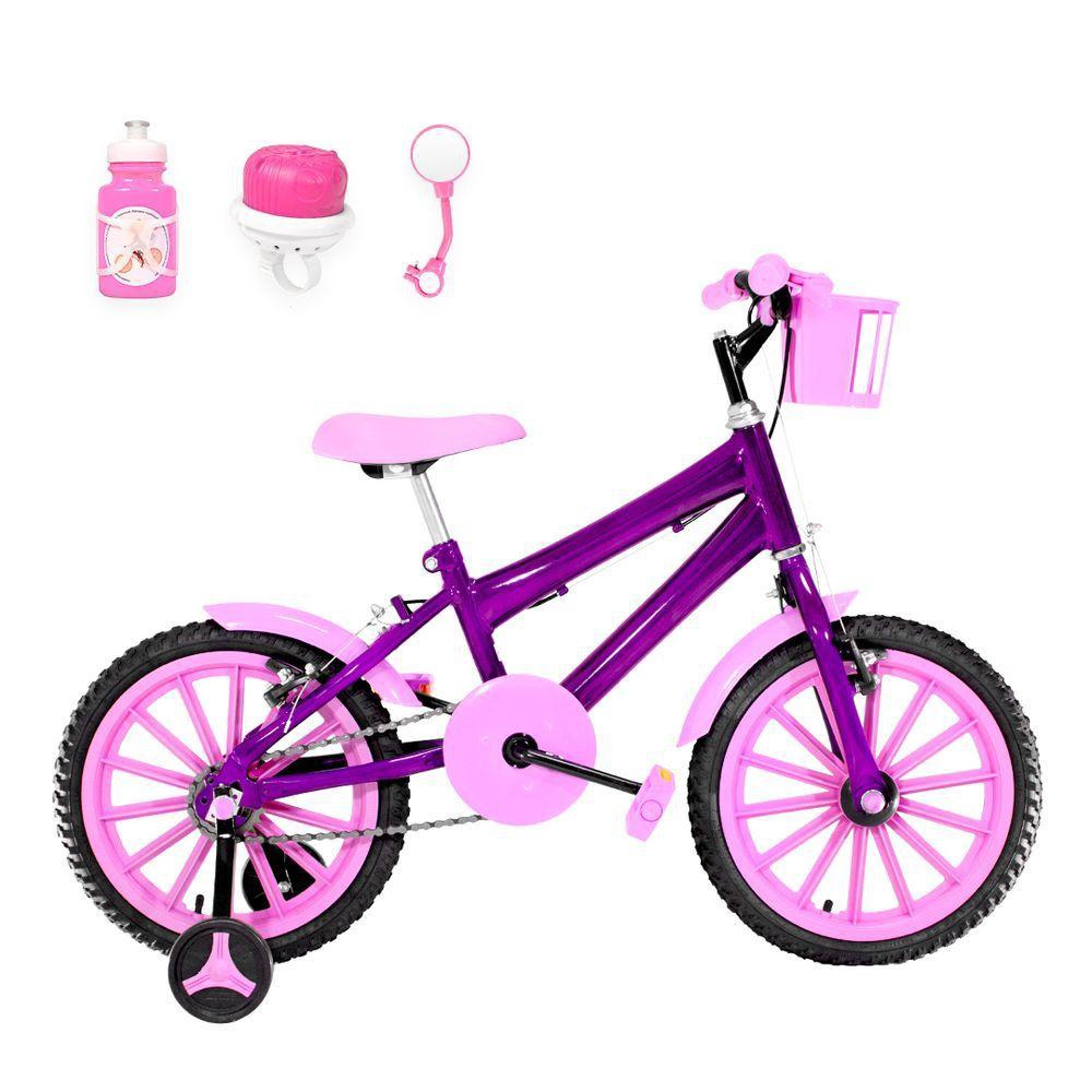 Bicicleta Caloi Barbie Aro 16 c/ Rodinhas Laterais Ros