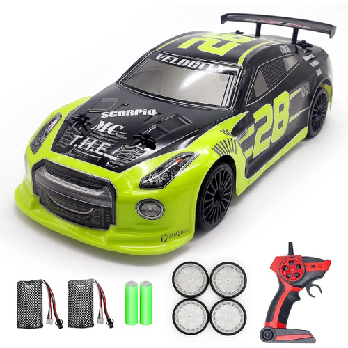 Carro de corrida RC Drift, controle remoto de 2,4 GHz com luz LED