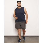 Bermuda Plus Size Masculina Esporte Recortes Cinza