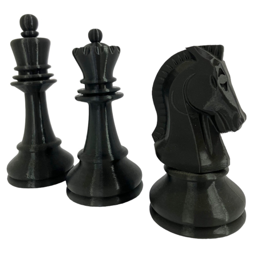 Peça de Xadrez Decorativa de Porcelana - Cavalo - Preto