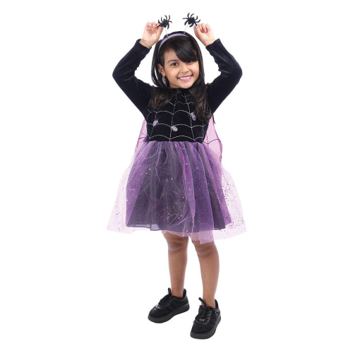 Fantasia Aranha Negra Masculino Halloween Infantil