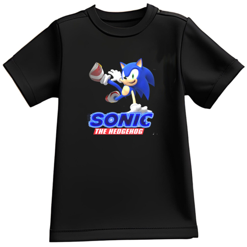 Camiseta Personagem Sonic Algodão Fio 30.1 Gola Redonda - Branco