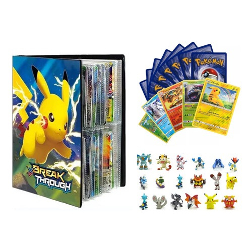 Álbum Para Cartas Pokémon Capacidade 240 Cards Pikachu Eevee em