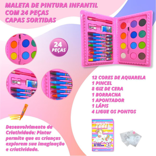 Maleta De Pintura Infantil Floresta Encantada 42 Peças Magic Kids