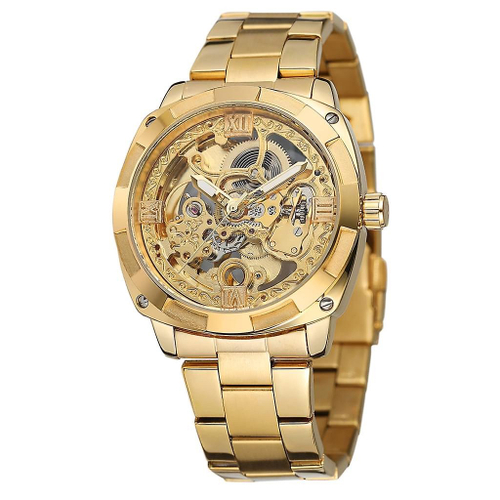 Relógio Magnum Masculino Dourado Automático Aço Ma35075u