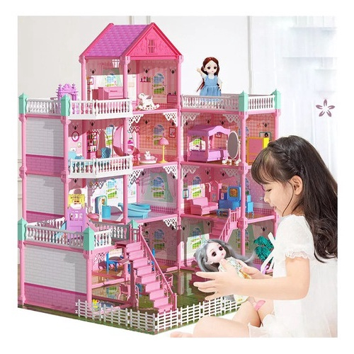 Casinha Boneca Barbie Mdf Grande + 36 Móveis + Parque no Shoptime