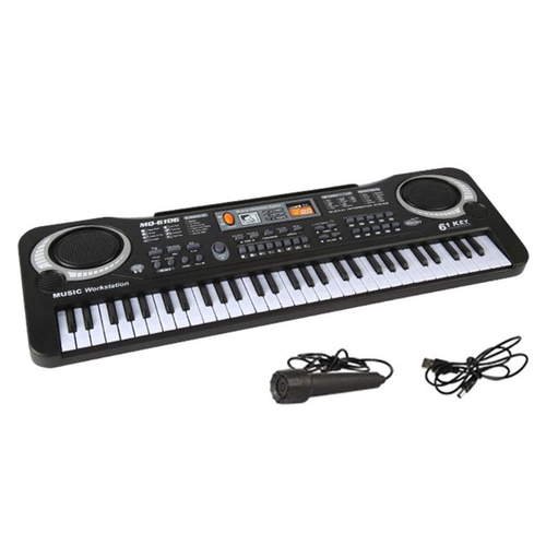 Teclado Infantil Brinquedo Musical Piano P/ Bebês Órgão Som Cor Preto