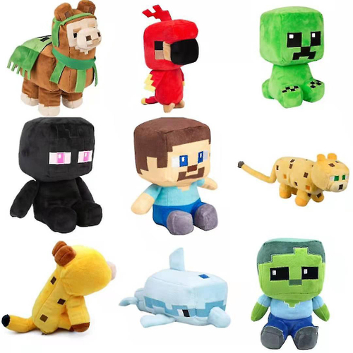 Boneco De Pelúcia Minecraft Série Completa My World Brinquedo Steve Creeper  Enderman Ovelha Abelha Warden Pelucia Presente Para Crianças