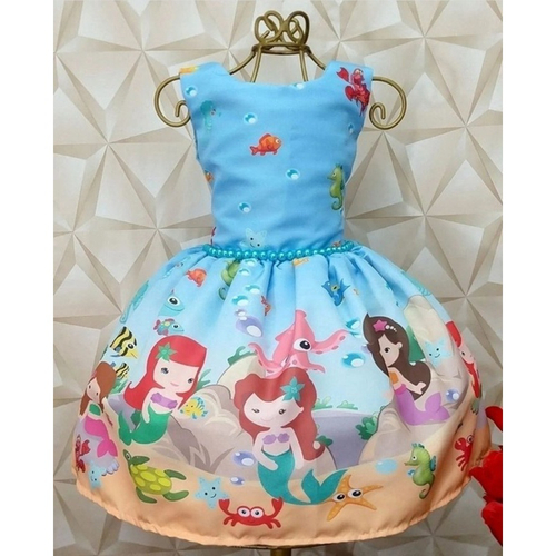 Fantasia de Sereia Infantil Traje de Sereia Roupa de Sereia Princesa Sereia  Fundo do Mar para Piscina e Festas Fantasia de Menina Sereia (5 ANOS)