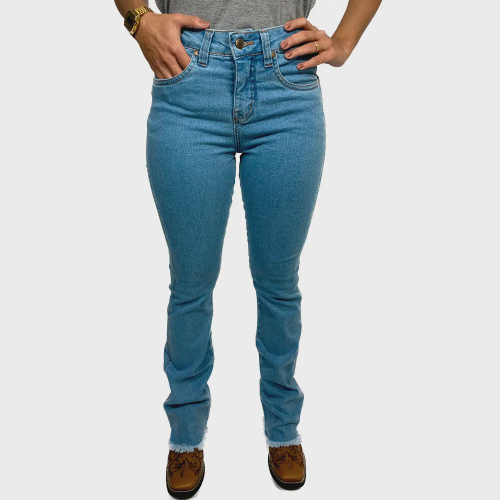 Calça jeans feminina cintura best sale alta country