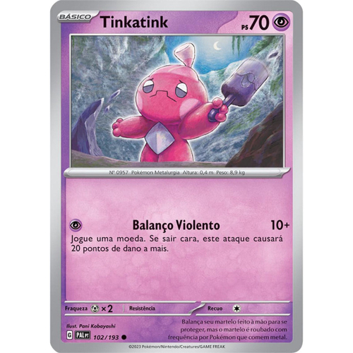 Carta Pokémon - Tinkatink 102/193 - Evolução em Paldea - Copag em