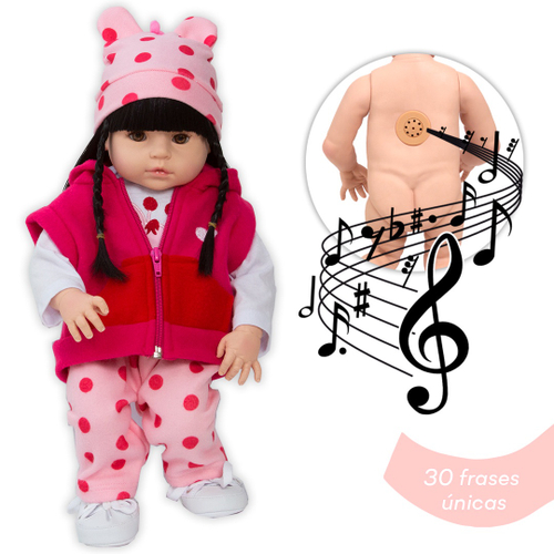 Boneca Bebe Reborn Laura Baby Dreams Nuno com Mecanismo Ri, Chora e Faz Som  - Shiny Toys 000685