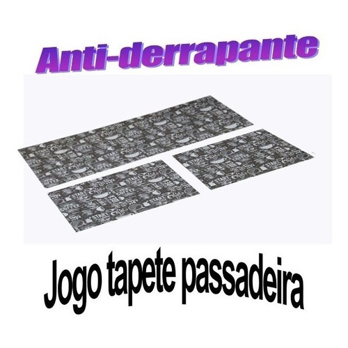 Jogo Tapete Cozinha Areia Algodão Antiderrapante Kit 3 Peças Star