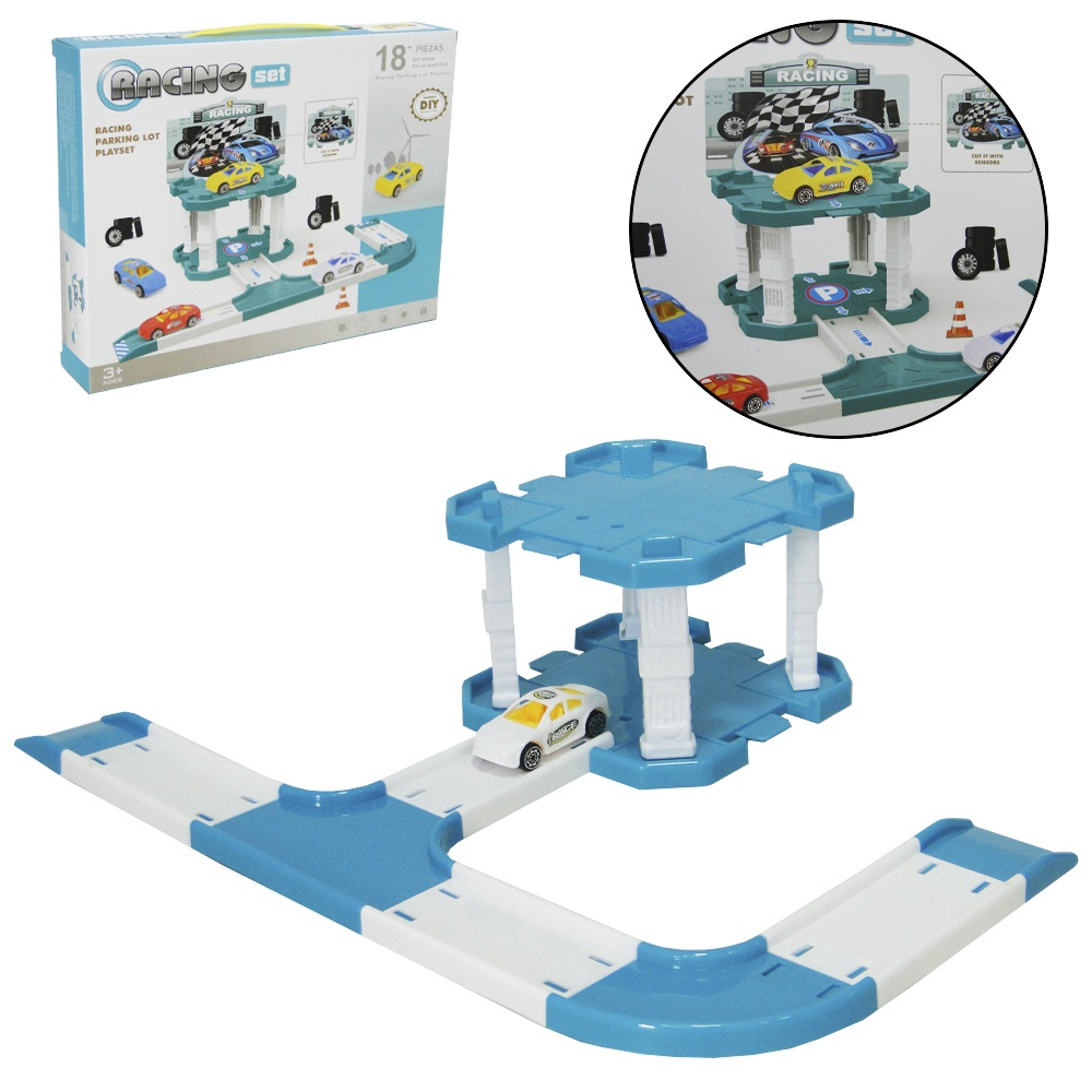 Pista Com Carrinhos de Corrida Racing Set Diy