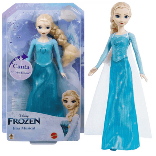 Linda Boneca Frozen Elsa Com Som 24cm Menina Brinquedos