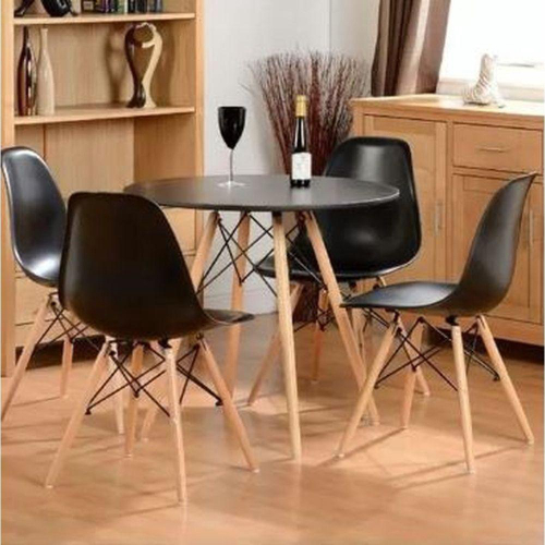 Conjunto Mesa de Jantar Preto Dubai 1,35m mdf com 4 Cadeiras Castanho /  Cacau em Promoção na Americanas