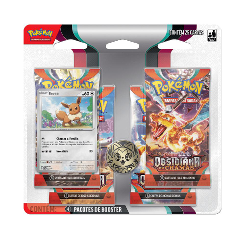 Box de Cartas - Pokémon GO - Eevee Radiante - Broche - 38 Cartas - Copag