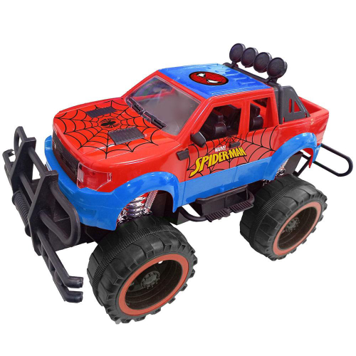 CARRINHO INFANTIL COM CONTROLE REMOTO HOMEM ARANHA 4 ANOS+ REF: 5840 -  Azul+Vermelho