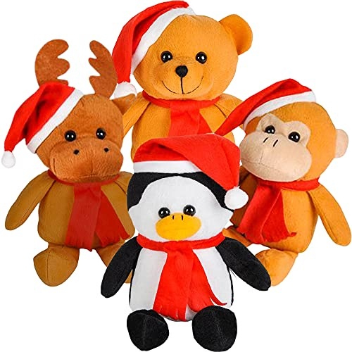 ArtCreativity Plush Christmas Animal Assortment conjunto de 4