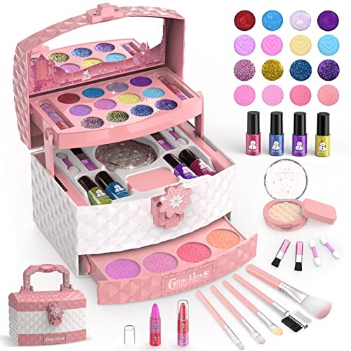 JJone Kit de maquiagem para meninas, crianças reais, conjunto de