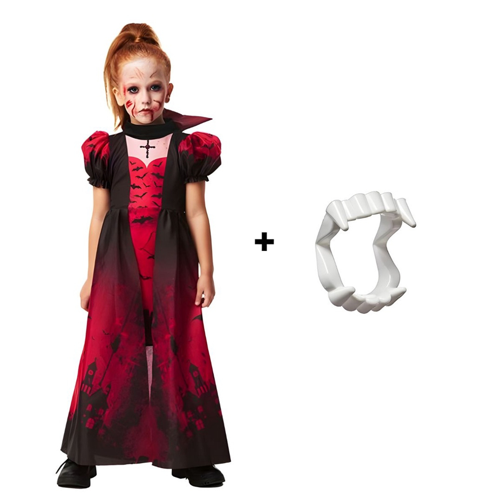 Halloween 2023 Fantasia Vampirinha Infantil Luxo Maravilhoso