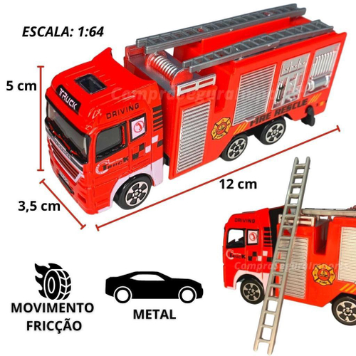 Caminhão De Bombeiro Carrinho Brinquedo Infantil Miniatura em Promoção na  Americanas