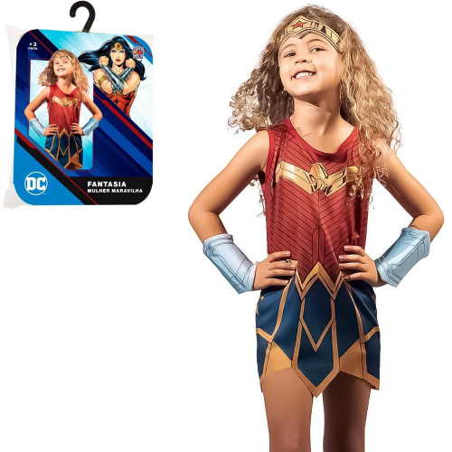 Fantasia Arlequina Infantil Luxo Dc Super Hero Girl Original