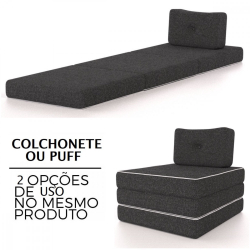 Colchonete Solteiro Pro Dormir Puff Multiuso Com Travesseiro 70x188x12 Grafite Probel é ruim? Colchonete Solteiro Pro Dormir Puff Multiuso Com Travesseiro 70x188x12 Grafite Probel é boa?