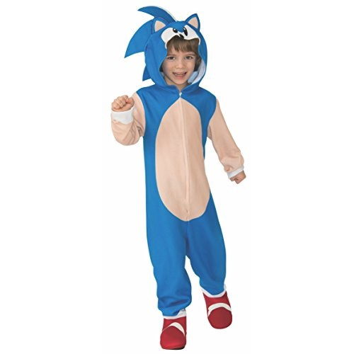 Fantasia Sonic Infantil Menino Curto de Luxo Com Capuz e Luvas