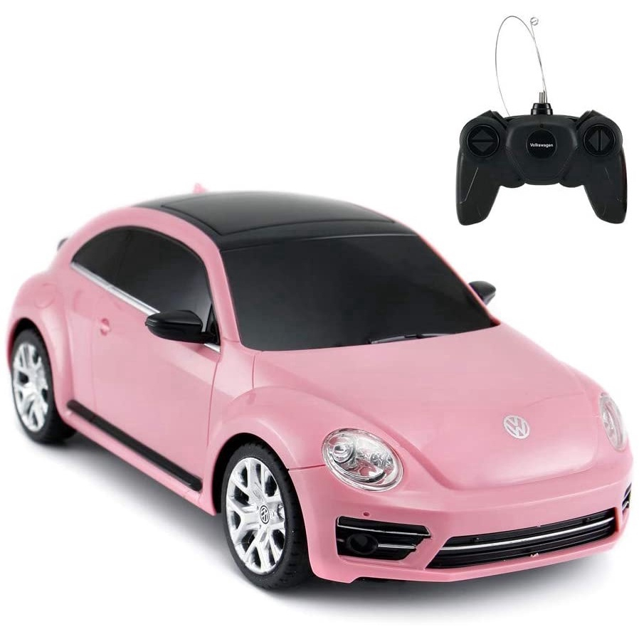 Carro de controle remoto com coleção sensível UV, escala 1:24, rosa e  vermelho brinquedo elétrico