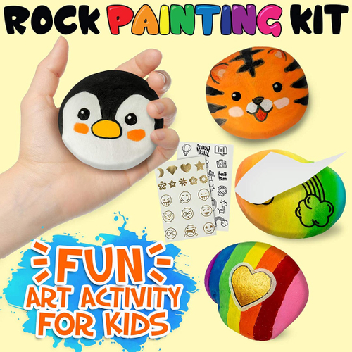 Kit de pintura de pedras para crianças - Artes e ofícios de pintura  criativa para crianças,Suprimentos artísticos educativos para pintar  pedras