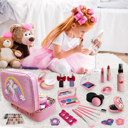 Kit Brinquedos De Maquiagem Para Crianças Menina Lavável