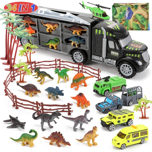 1 Conjunto De Brinquedos Para Caminhão De Dinossauro, Carro Triceratops Com  15 Figuras De Dinossauro, Tapete De Atividades Grandes, Ovos De Dino,  Árvores, Pedras, Conjunto De Jogos De Dinossauro Para Crianças, Meia