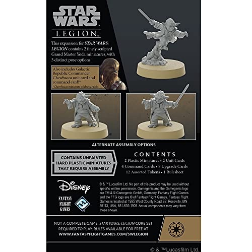 Star Wars Legion Grand Master Yoda Comandante expansão Jogo de