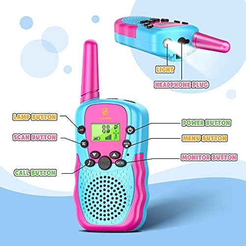 Brinquedos para meninas de 3 a 12 anos: Walkie Talkies para crianças  Presentes de aniversário para meninas Idade 3 4 5 6 7 8 9 10 Crianças  Camping Brinquedos ao Ar Livre