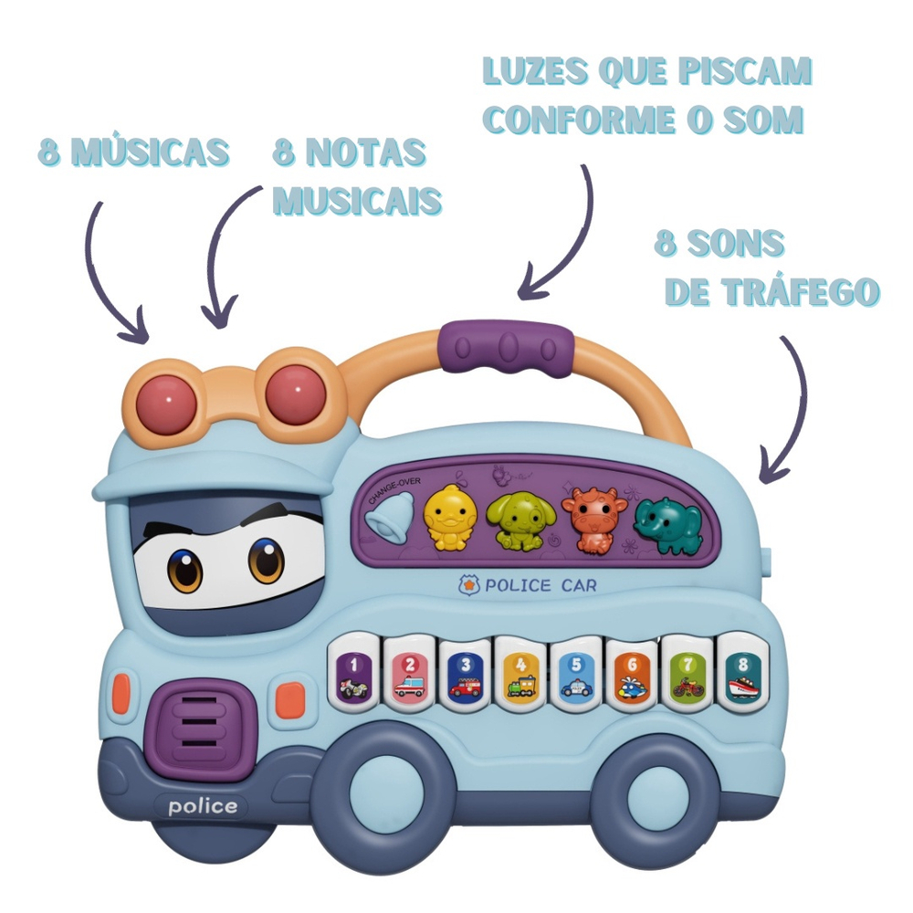 Teclado Musical Infantil Bichos Divertidos Sortido - CKS Toys