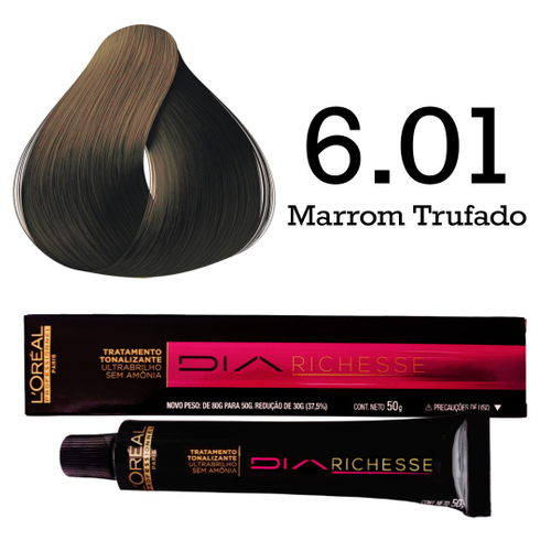 Tonalizante L'Oréal Richesse 6.01 Marrom Trufado 50g - Doce Beleza